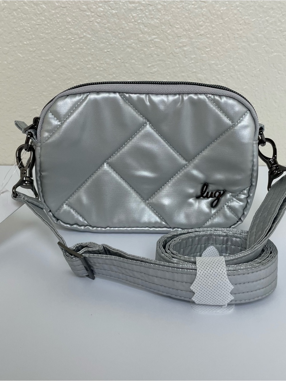 NWT Lug Coupe SE Convertible Crossbody Bag Purse - Metallic Silver